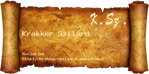 Krakker Szilárd névjegykártya