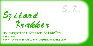 szilard krakker business card